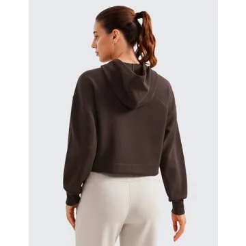 CRZ YOGA Women's Cropped Hoodie - Soft & Chic Sweatshirt