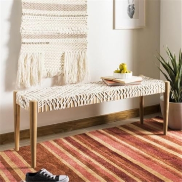 Stylish SAFAVIEH Bandelier Natural Teak Wood Bench
