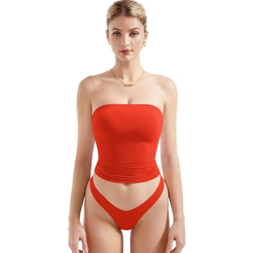 SUUKSESS Women Sexy Tube Top Double Lined Non-Slip Summer
