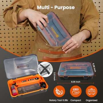 HARDELL Mini Cordless Rotary Tool, 5-Speed and USB Charging with storage case, Multi-Purpose 3.7V Power Rotary Tool for Sanding, Polishing, Drilling, Etching, Engraving, DIY Crafts