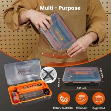 HARDELL Mini Cordless Rotary Tool, 5-Speed and USB Charging with storage case, Multi-Purpose 3.7V Power Rotary Tool for Sanding, Polishing, Drilling, Etching, Engraving, DIY Crafts