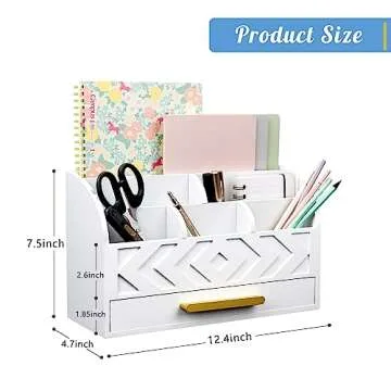 Elegant ZALIOJI Wooden Desk Organizer for Home or Office