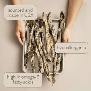 Polkadog Crunchy Cod Skins Dog Sticks - Cod Skins Treats for Dogs - All-Natural Pet, Dog Treats - Savory, Healthy Fish-Skin Puppy Treat - Alaskan Treats for Pets - 2 lb.