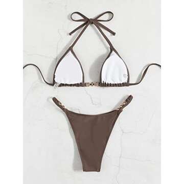 SHENHE Women's Sexy Bikini Sets - Trendy 2 Piece Ring Triangle Bathing Suits