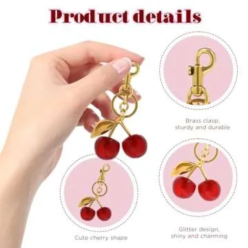 Neptniopllab Sparkle Cherry Charm - Perfect Bag Accessory