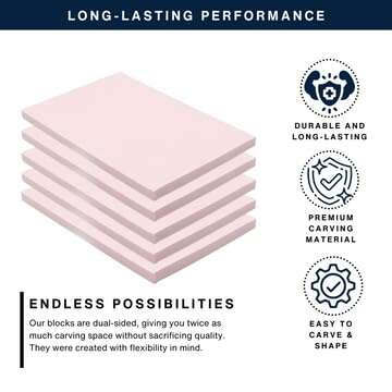 Stamp Pads for Rubber Stamps 5-Pack (6x4) and Rubber Stamp Carving Tools - Block Printing Kit by Pixiss - Rubber Block Stamp Maker Printmaking Supplies