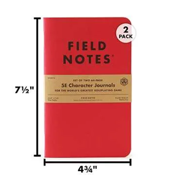 Field Notes: 5E Character Journal - 2 Pack - Character Notebook for Dungeons and Dragons Fifth Edition - 4.75 x 7.5 Inch…
