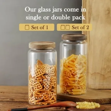 Labina Airtight Glass Storage Jars - 2 Pack Kitchen Canisters