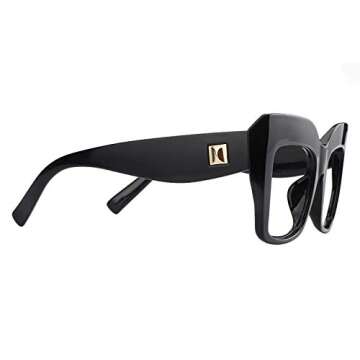 Zeelool Vintage Oversized Thick Cat Eye Blue Light Blocking Glasses for Women FP0668-01 Black
