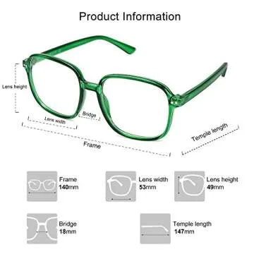 SOJOS Square Blue Light Blocking Glasses for Women