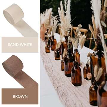 PartyWoo Crepe Paper Streamers 4 Rolls 328ft, Pack of Shades of Brown Crepe Paper for Party Decorations, Wedding Decorations, Birthday Decorations, Baby Shower Decorations (1.8 Inch x 82 Ft/Roll)