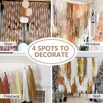 PartyWoo Crepe Paper Streamers 4 Rolls 328ft, Pack of Shades of Brown Crepe Paper for Party Decorations, Wedding Decorations, Birthday Decorations, Baby Shower Decorations (1.8 Inch x 82 Ft/Roll)