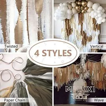 PartyWoo Crepe Paper Streamers 4 Rolls 328ft, Pack of Shades of Brown Crepe Paper for Party Decorations, Wedding Decorations, Birthday Decorations, Baby Shower Decorations (1.8 Inch x 82 Ft/Roll)