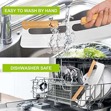 ZOCY Pizza Cutter Rocker with Wooden Handles & Protective Cover, 14" Sharp Stainless Steel Pizza Slicer Wheel, Big Pizza Knife Cutters for Kitchen Tool (14inch)