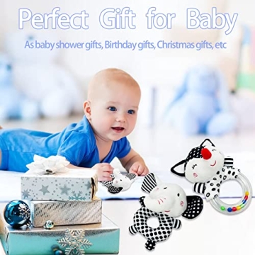 Black and White Baby Rattle for Newborns - Soft and Engaging Rattles