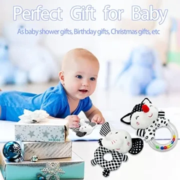 Black and White Baby Rattle for Newborns - Soft and Engaging Rattles