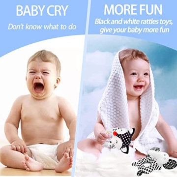 Black and White Baby Rattle for Newborns - Soft and Engaging Rattles