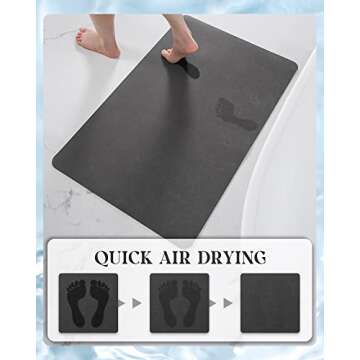 MontVoo Bath Mat Rug - Non Slip Quick Dry Durable Design