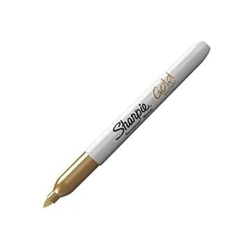 Sharpie Metallic Permanent Markers, Fine Point, Gold, 12 Count