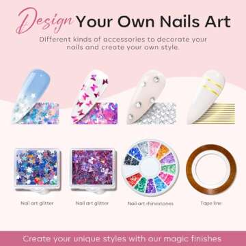 Modelones 133pcs Poly Extension Gel Nail Kit, 32 Colors All Seasons Poly Nail Gel kit with Nail Lamp Slip Solution Builder Nail kits Manicure Tools Nail Forms for Starter Nail Art for Women