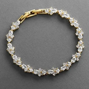 Mariell 14K Gold Plated Cubic Zirconia Tennis Bracelet