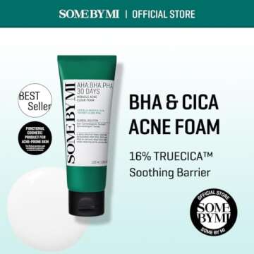 SOME BY MI AHA BHA PHA 30 Days Miracle Acne Clear Foam - 3.38Oz, 100ml - Made from Tea Tree Leaf for...