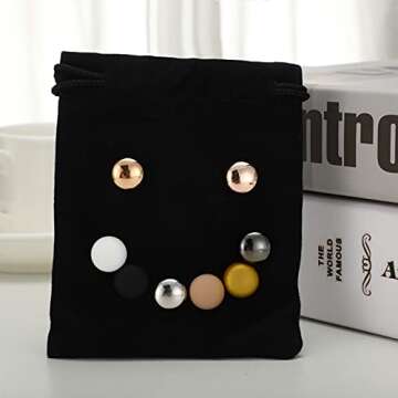 8 Pairs Hijab Magnets Strong Hijab Pins Women for Dress Cleavage Multi-use Pinless Muslim Magnetic Buttons Scarf Pins(Rustic Style)