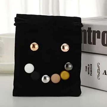 8 Pairs Hijab Magnets Strong Hijab Pins Women for Dress Cleavage Multi-use Pinless Muslim Magnetic Buttons Scarf Pins(Rustic Style)