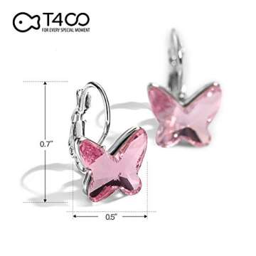 T400 Butterfly Crystal Earrings for Women and Teens