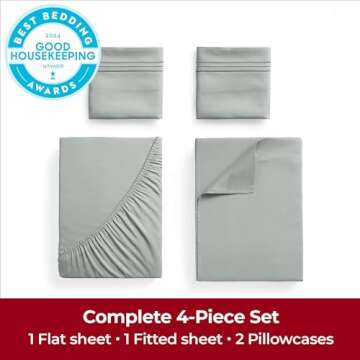 Mellanni King Sheets Set - 4 PC Iconic Collection Bedding - Hotel Luxury, Extra Soft, Cooling Bed Sh...