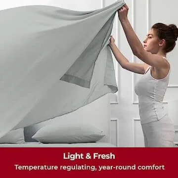 Mellanni King Sheets Set - 4 PC Iconic Collection Bedding - Hotel Luxury, Extra Soft, Cooling Bed Sheets - Wrinkle, Fade, Stain Resistant (King, Spa Mint)