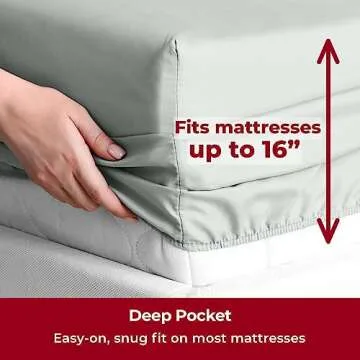 Mellanni King Sheets Set - 4 PC Iconic Collection Bedding - Hotel Luxury, Extra Soft, Cooling Bed Sheets - Wrinkle, Fade, Stain Resistant (King, Spa Mint)