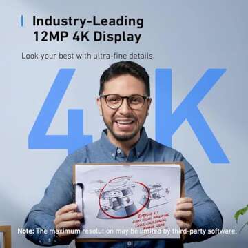 Anker AnkerWork C310 Webcam - Superior 4K Video Calls with AI Technology