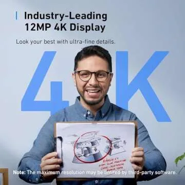 Anker AnkerWork C310 Webcam - Superior 4K Video Calls with AI Technology