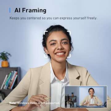 AnkerWork C310 Webcam with AI Functionality and 4K Resolution