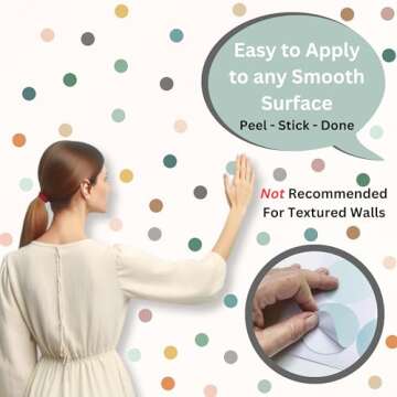 Vibrant 150 Neutral Boho Rainbow Polka Dot Stickers