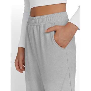 Trendy Queen Women's Wide Leg Sweatpants Baggy Y2K High Waisted Joggers Fall Fashion Clothes with Pockets 2025 Grey M