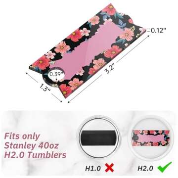 Tomorotec 5PCS Personalized Cup Name Plate for The Stanley Quencher H2.0 40OZ, Tumbler Name Plates for Stanley, Name Tag DIY Kit, Reusable & Eco-Friendly