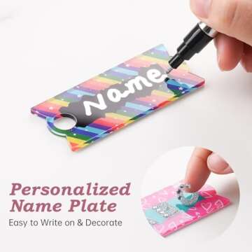 Tomorotec 5PCS Personalized Cup Name Plate for The Stanley Quencher H2.0 40OZ, Tumbler Name Plates for Stanley, Name Tag DIY Kit, Reusable & Eco-Friendly