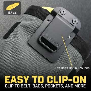 Joey Tool Belt Bag - Clip-On Pouch for Electricians, HVAC Techs, Plumbers, Carpenters, Contractors