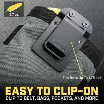 Joey Tool Belt Bag - Clip-On Pouch for Electricians, HVAC Techs, Plumbers, Carpenters, Contractors