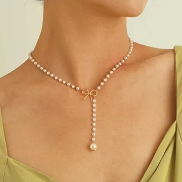 Chic Iaceble Boho Pearl Y Drop Necklace for Women