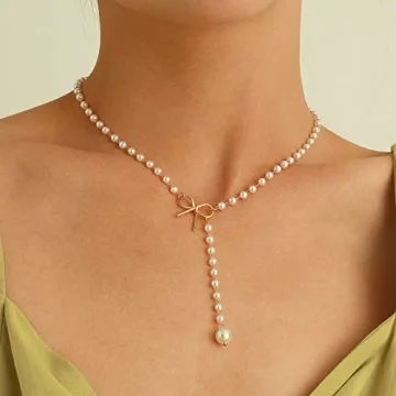 Chic Iaceble Boho Pearl Y Drop Necklace for Women