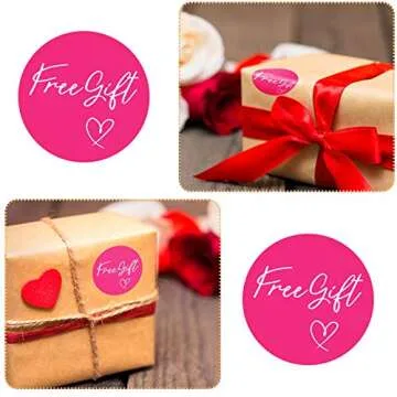 Zonon 1000-piece 1.5-inch Customer Appreciation Stickers - Self-Adhesive Round Labels for Packing, Mailing Envelopes, and Postcards(Rose Red Background)