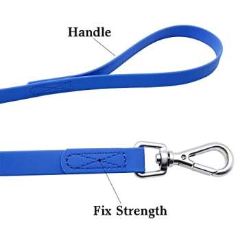 Waterproof Dog Training Leash 50FT 30FT 15FT 10FT 5FT Heavy Duty Recall Long Lead for Large Medium Small Dogs (15FT, Blue)