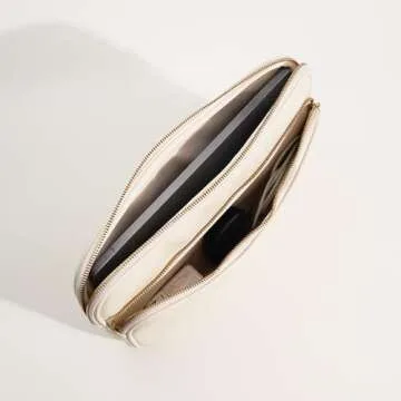 Benfan Laptop Sleeve Bag 13 Inch Compatible with 2024 MacBook Air 13 M3 M2 M1, New MacBook Pro 13 M2 M1, Dell XPS 13 Color Cream