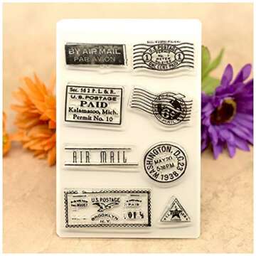KWELLAM US Postage and Stamps Clear Stamps for Card Making Decoration and DIY Scrapbooking