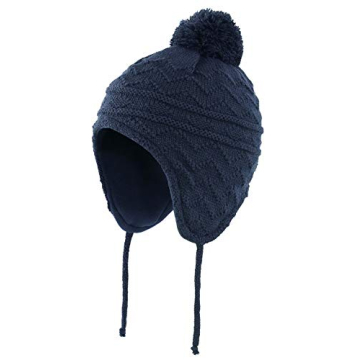 Connectyle Toddler Boys Fleece Lined Knit Kids Hat with Earflap Winter Hat Warm Pompom Beanies Watch...