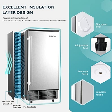 Commercial Ice Maker with 80 Lbs Daily Production