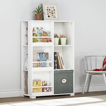 UTEX Kids Bookshelf with 6 Cube Storage for Kids